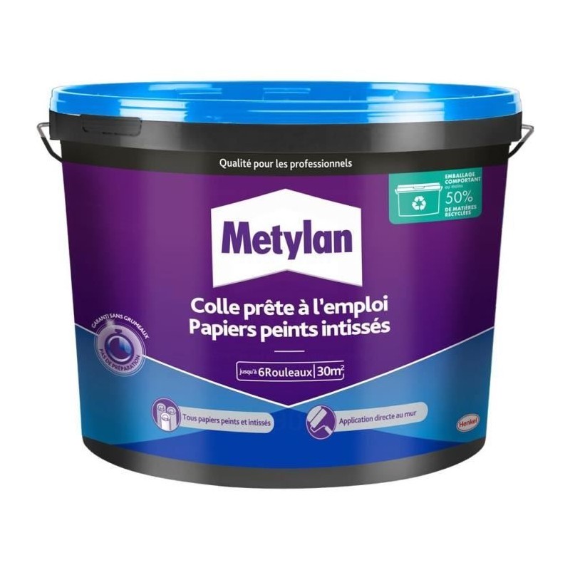 Colle Papiers Peints - METYLAN - 2958232 - Intissés - Seau - 4,5kg