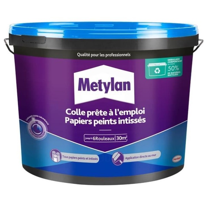 Colle Papiers Peints - METYLAN - 2958232 - Intissés - Seau - 4,5kg Colle Papiers Peints - METYLAN - 2958232 - Intissés - Seau - 4,5kg