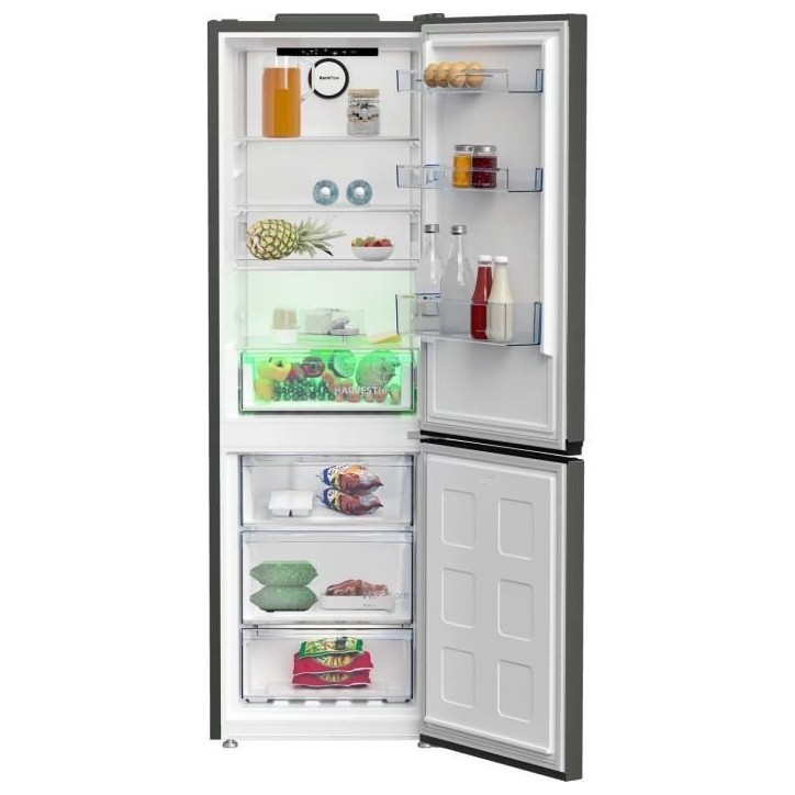 Réfrigérateur combiné - BEKO - B5RCNE366HG - Classe C - 316 L - 59,5 x 66,3 x 186,5 cm - Manhattan Gray