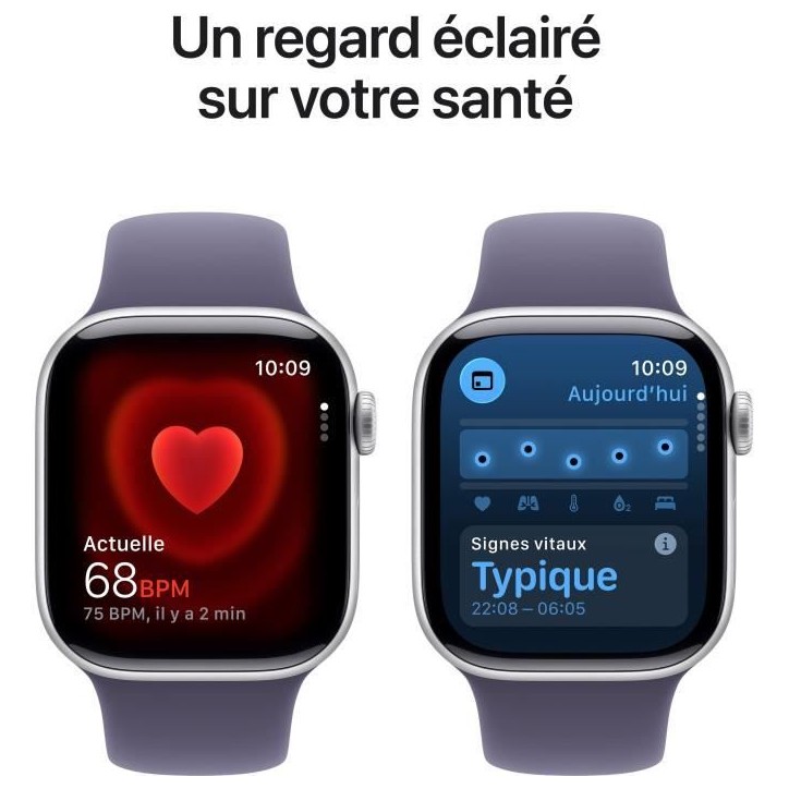 Apple Watch Series 11 GPS - 42mm - Boîtier Silver Aluminium - Bracelet Purple Fog Sport Band - M/L Apple Watch Series 11 GPS - 42mm - Boîtier Silver Aluminium - Bracelet Purple Fog Sport Band - M/L