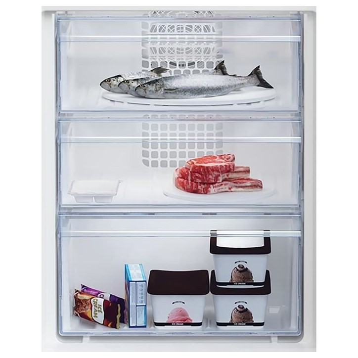 Réfrigérateur combiné - BEKO - 2 portes - Intégrable - 254 L (185 L + 69 L) - Froid ventilé - Classe E