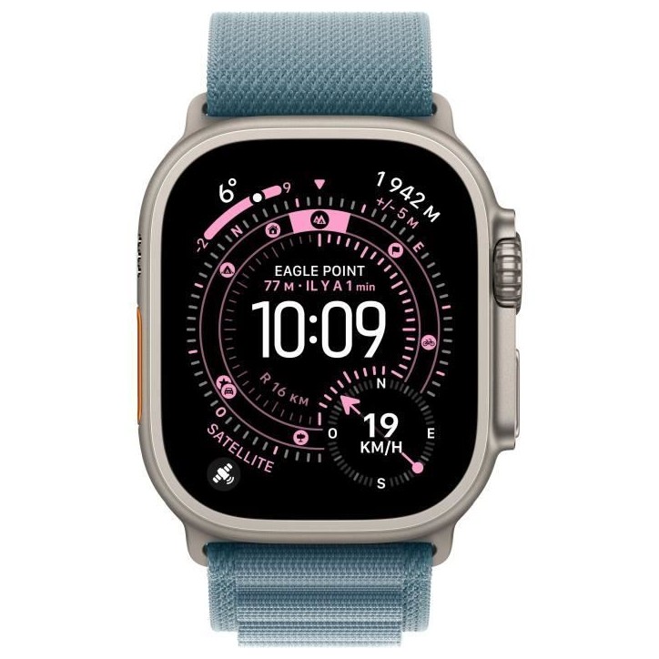 Apple Watch Ultra 3 GPS + Cellular - 49mm - Boîtier Natural Titanium - Bracelet Light Blue Alpine Loop - Small Apple Watch Ultra 3 GPS + Cellular - 49mm - Boîtier Natural Titanium - Bracelet Light Blue Alpine Loop - Small