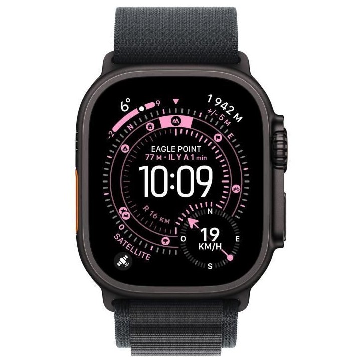 Apple Watch Ultra 3 GPS + Cellular - 49mm - Boîtier Black Titanium - Bracelet Black Alpine Loop - Small Apple Watch Ultra 3 GPS + Cellular - 49mm - Boîtier Black Titanium - Bracelet Black Alpine Loop - Small