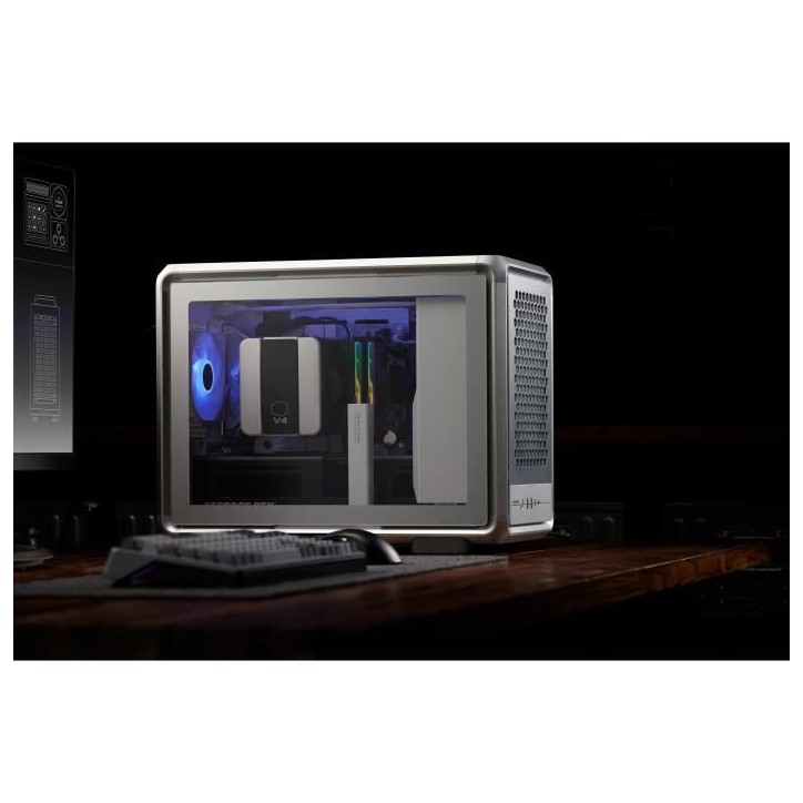 Boitier PC Gaming - COOLER MASTER - MF400M-SHNN-S00 - MasterFrame 400 Mesh Silver - Micro-ATX et Mini-ITX Boitier PC Gaming - COOLER MASTER - MF400M-SHNN-S00 - MasterFrame 400 Mesh Silver - Micro-ATX et Mini-ITX