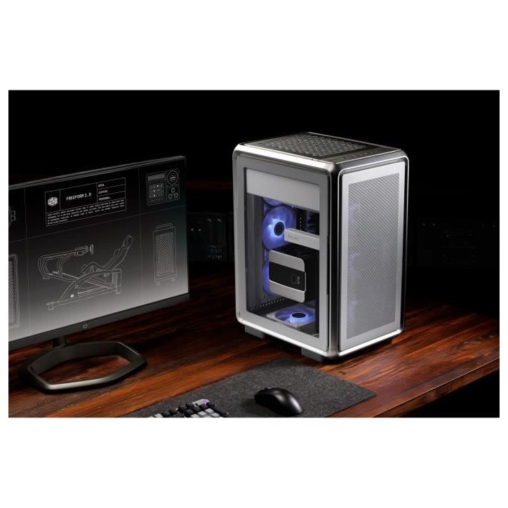 Boitier PC Gaming - COOLER MASTER - MF400M-SHNN-S00 - MasterFrame 400 Mesh Silver - Micro-ATX et Mini-ITX Boitier PC Gaming - COOLER MASTER - MF400M-SHNN-S00 - MasterFrame 400 Mesh Silver - Micro-ATX et Mini-ITX