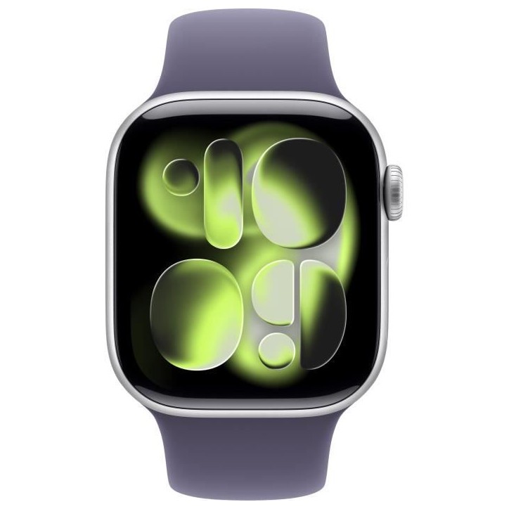 Apple Watch Series 11 GPS + Cellular - 42mm - Boîtier Silver Aluminium - Bracelet Purple Fog Sport Band - M/L Apple Watch Series 11 GPS + Cellular - 42mm - Boîtier Silver Aluminium - Bracelet Purple Fog Sport Band - M/L