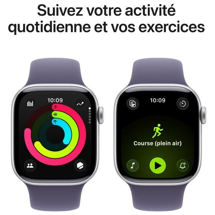 Apple Watch Series 11 GPS + Cellular - 42mm - Boîtier Silver Aluminium - Bracelet Purple Fog Sport Band - M/L Apple Watch Series 11 GPS + Cellular - 42mm - Boîtier Silver Aluminium - Bracelet Purple Fog Sport Band - M/L
