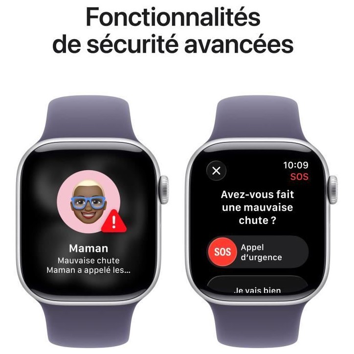 Apple Watch Series 11 GPS + Cellular - 42mm - Boîtier Silver Aluminium - Bracelet Purple Fog Sport Band - M/L Apple Watch Series 11 GPS + Cellular - 42mm - Boîtier Silver Aluminium - Bracelet Purple Fog Sport Band - M/L