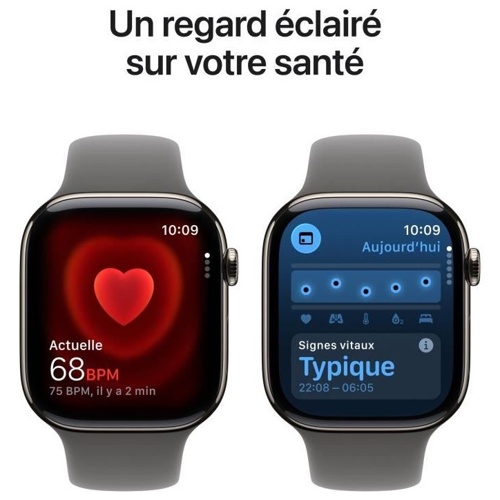 Apple Watch Series 11 GPS + Cellular - 42mm - Boîtier Natural Titanium - Bracelet Stone Grey Sport Band - S/M Apple Watch Series 11 GPS + Cellular - 42mm - Boîtier Natural Titanium - Bracelet Stone Grey Sport Band - S/M