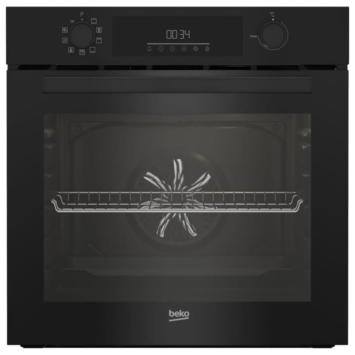 Four multifonction encastrable - Pyrolyse - BEKO - BBIE11300BMP - Noir - Porte froide - 59,4 x 56,7 x 59,5 cm Four multifonction encastrable - Pyrolyse - BEKO - BBIE11300BMP - Noir - Porte froide - 59,4 x 56,7 x 59,5 cm