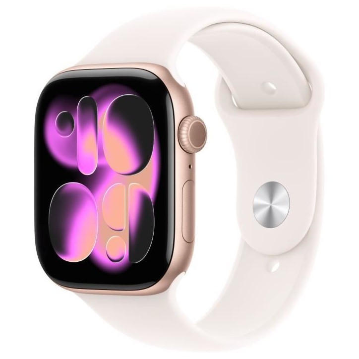 Apple Watch Series 11 GPS + Cellular - 46mm - Boîtier Rose Gold Aluminium - Bracelet Light Blush Sport Band - S/M Apple Watch Series 11 GPS + Cellular - 46mm - Boîtier Rose Gold Aluminium - Bracelet Light Blush Sport Band - S/M