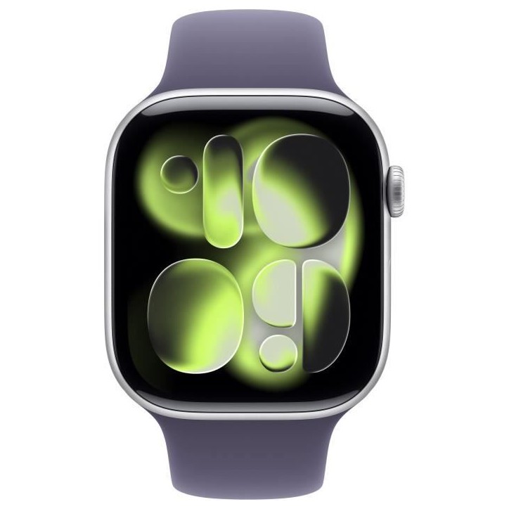 Apple Watch Series 11 GPS + Cellular - 46mm - Boîtier Silver Aluminium - Bracelet Purple Fog Sport Band - S/M Apple Watch Series 11 GPS + Cellular - 46mm - Boîtier Silver Aluminium - Bracelet Purple Fog Sport Band - S/M