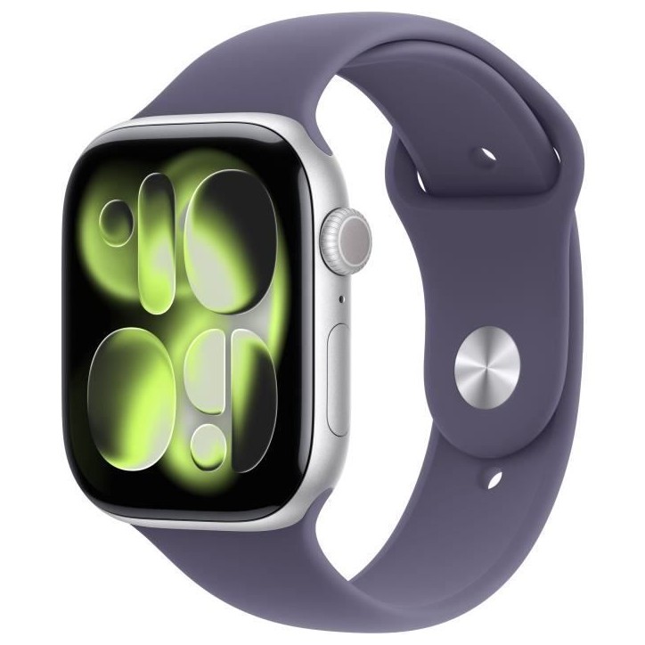 Apple Watch Series 11 GPS + Cellular - 46mm - Boîtier Silver Aluminium - Bracelet Purple Fog Sport Band - M/L Apple Watch Series 11 GPS + Cellular - 46mm - Boîtier Silver Aluminium - Bracelet Purple Fog Sport Band - M/L