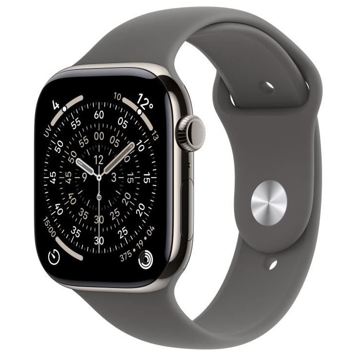 Apple Watch Series 11 GPS + Cellular - 46mm - Boîtier Natural Titanium - Bracelet Stone Grey Sport Band - S/M Apple Watch Series 11 GPS + Cellular - 46mm - Boîtier Natural Titanium - Bracelet Stone Grey Sport Band - S/M