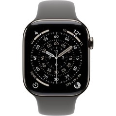 Apple Watch Series 11 GPS + Cellular - 46mm - Boîtier Natural Titanium - Bracelet Stone Grey Sport Band - S/M