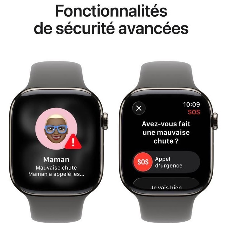 Apple Watch Series 11 GPS + Cellular - 46mm - Boîtier Natural Titanium - Bracelet Stone Grey Sport Band - M/L Apple Watch Series 11 GPS + Cellular - 46mm - Boîtier Natural Titanium - Bracelet Stone Grey Sport Band - M/L