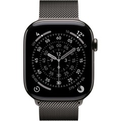 Apple Watch Series 11 GPS + Cellular - 46mm - Boîtier Slate Titanium - Bracelet Slate Milanese Loop - S/M