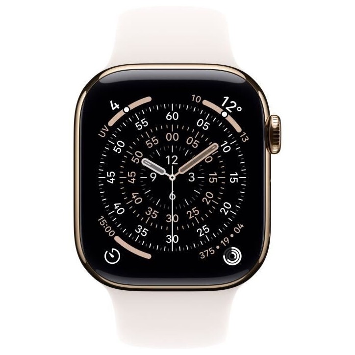 Apple Watch Series 11 GPS + Cellular - 46mm - Boîtier Gold Titanium - Bracelet Light Blush Sport Band - S/M