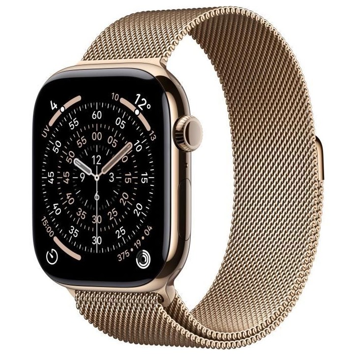 Apple Watch Series 11 GPS + Cellular - 46mm - Boîtier Gold Titanium - Bracelet Gold Milanese Loop - S/M Apple Watch Series 11 GPS + Cellular - 46mm - Boîtier Gold Titanium - Bracelet Gold Milanese Loop - S/M