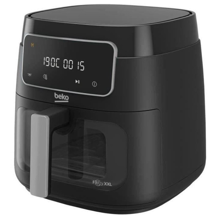 Friteuse multifonction a air chaud - BEKO - FRL3374B - 1900 W - 7,6 L pour 2 kg de frites - Ecran LCD tactile - Noir Friteuse multifonction a air chaud - BEKO - FRL3374B - 1900 W - 7,6 L pour 2 kg de frites - Ecran LCD tactile - Noir