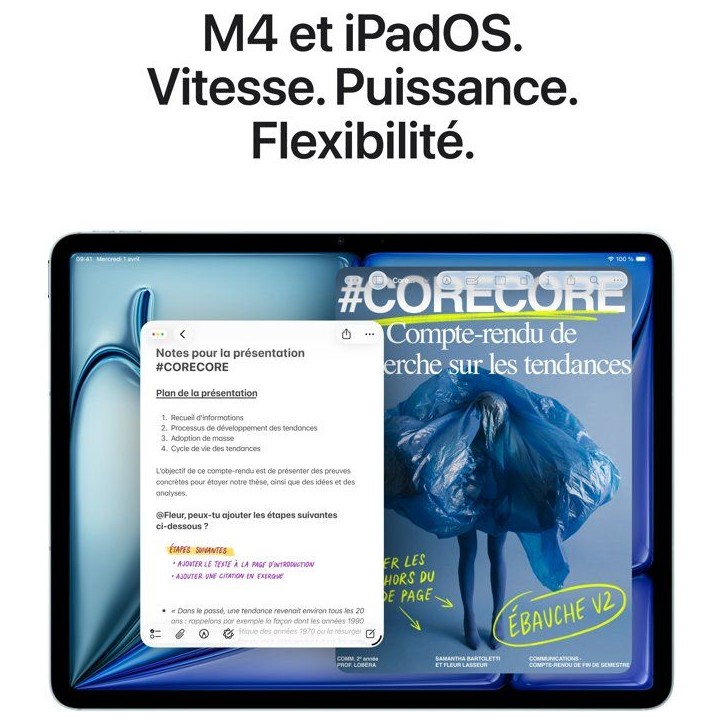 Apple - iPad Air M4 (2026) - 13 - Wi-Fi + Cellular - 128Go - Mauve