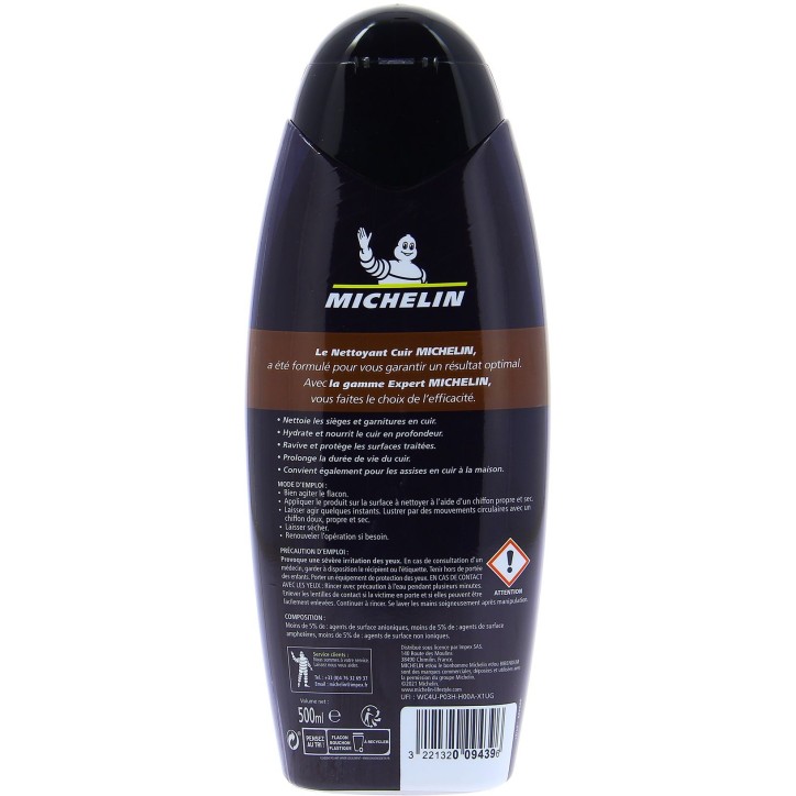 Nettoyant - MICHELIN - Expert cuirs - 500 ml Nettoyant - MICHELIN - Expert cuirs - 500 ml