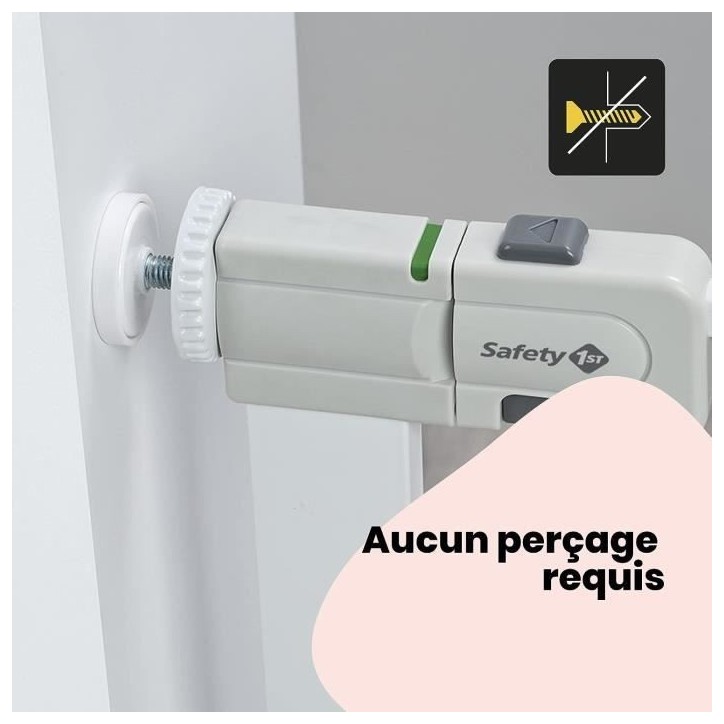 SAFETY 1ST Barriere de sécurité enfant Easy Close - Métal - 73 a 80 cm - pression, sans vis ni perçage - Blanc SAFETY 1ST Barriere de sécurité enfant Easy Close - Métal - 73 a 80 cm - pression, sans vis ni perçage - Blanc