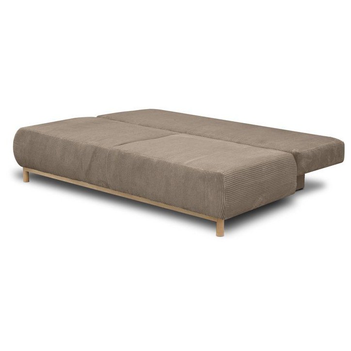 Canapé convertible - 3 places - MIKA - Velours côtelé taupe - Avec coffre de rangement - 192 x 93 x 84 cm Canapé convertible - 3 places - MIKA - Velours côtelé taupe - Avec coffre de rangement - 192 x 93 x 84 cm