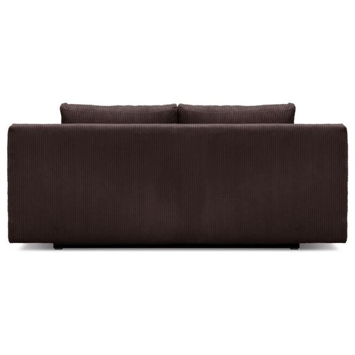 Canapé convertible - 3 places - MIKA - Velours côtelé marron foncé - Coffre de rangement - L 192 x H 84 x P 93 cm Canapé convertible - 3 places - MIKA - Velours côtelé marron foncé - Coffre de rangement - L 192 x H 84 x P 93 cm