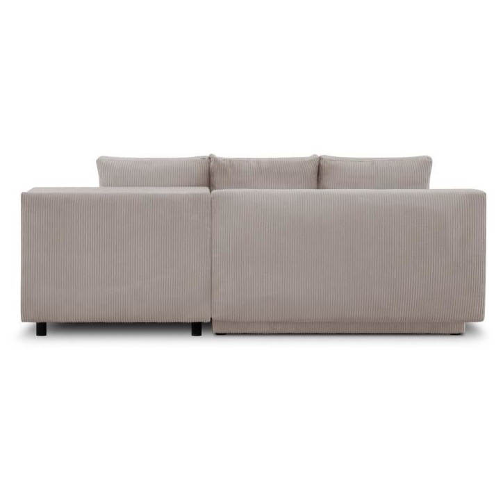 Canapé d'angle droit convertible - 3 places - MIKA - Tissu velours côtelé taupe - Coffre de rangement - 192 x 84 x 93 cm Canapé d'angle droit convertible - 3 places - MIKA - Tissu velours côtelé taupe - Coffre de rangement - 192 x 84 x 93 cm
