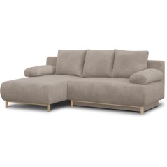 Canapé d'angle gauche convertible - 3 places - MIKA - Tissu velours c