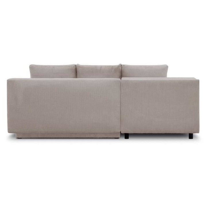 Canapé d'angle gauche convertible - 3 places - MIKA - Tissu velours côtelé taupe - Coffre de rangement - 192 x 84 x 93 cm Canapé d'angle gauche convertible - 3 places - MIKA - Tissu velours côtelé taupe - Coffre de rangement - 192 x 84 x 93 cm