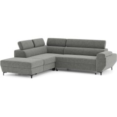 Canapé d'angle convertible - 3 places - MIKY - Tissu Gris anthracite