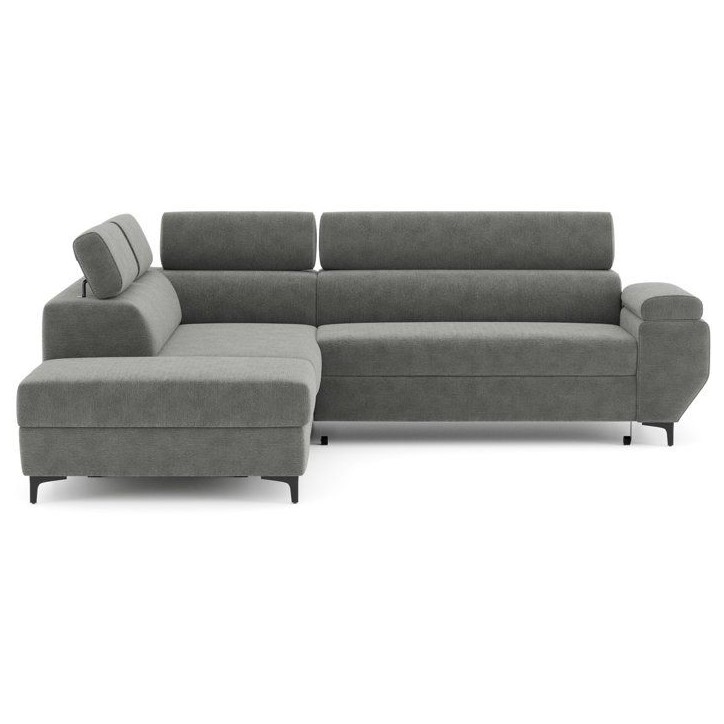 Canapé d'angle convertible - 3 places - MIKY - Tissu Gris anthracite - Coffre et tetieres - 262 x 235 x 96 cm - CONFORTEAM Canapé d'angle convertible - 3 places - MIKY - Tissu Gris anthracite - Coffre et tetieres - 262 x 235 x 96 cm - CONFORTEAM