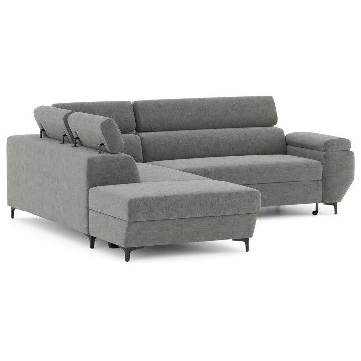 Canapé d'angle convertible - 3 places - MIKY - Tissu Gris anthracite - Coffre et tetieres - 262 x 235 x 96 cm - CONFORTEAM Canapé d'angle convertible - 3 places - MIKY - Tissu Gris anthracite - Coffre et tetieres - 262 x 235 x 96 cm - CONFORTEAM