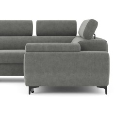 Canapé d'angle convertible - 3 places - MIKY - Tissu Gris anthracite