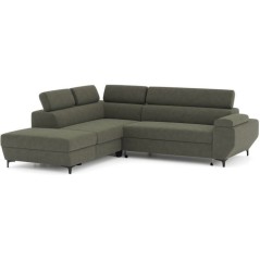 Canapé d'angle convertible - 3 places - MIKY - Tissu Vert foret - Cof