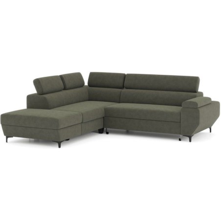Canapé d'angle convertible - 3 places - MIKY - Tissu Vert foret - Cof
