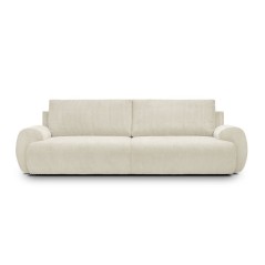 Canapé convertible - 3 places - MILO - Tissu velours côtelé Beige -
