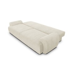 Canapé convertible - 3 places - MILO - Tissu velours côtelé Beige -