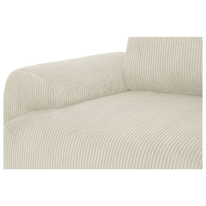 Canapé convertible - 3 places - MILO - Tissu velours côtelé Beige - Coffre de rangement - 254 x 99 x 84 cm Canapé convertible - 3 places - MILO - Tissu velours côtelé Beige - Coffre de rangement - 254 x 99 x 84 cm