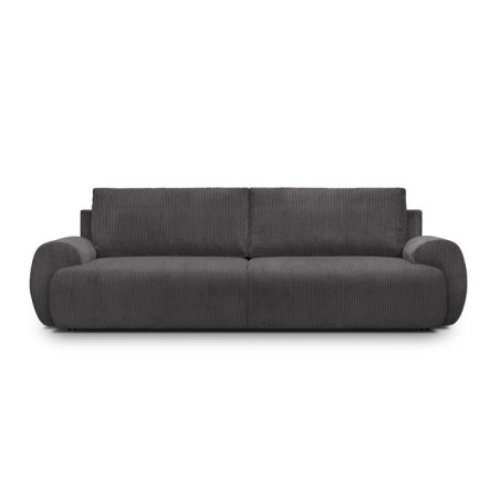 Canapé convertible - 3 places - MILO - Tissu velours côtelé Gris An