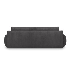 Canapé convertible - 3 places - MILO - Tissu velours côtelé Gris An