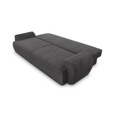 Canapé convertible - 3 places - MILO - Tissu velours côtelé Gris An