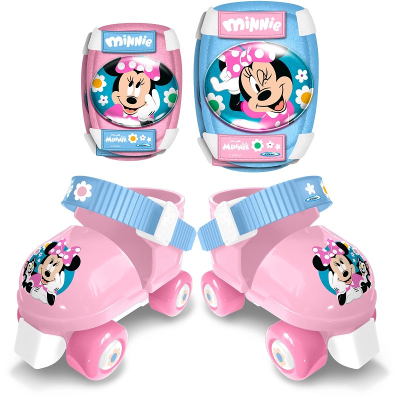 Set patins a roulettes et protections - MINNIE - MN432035 - Avec coudi