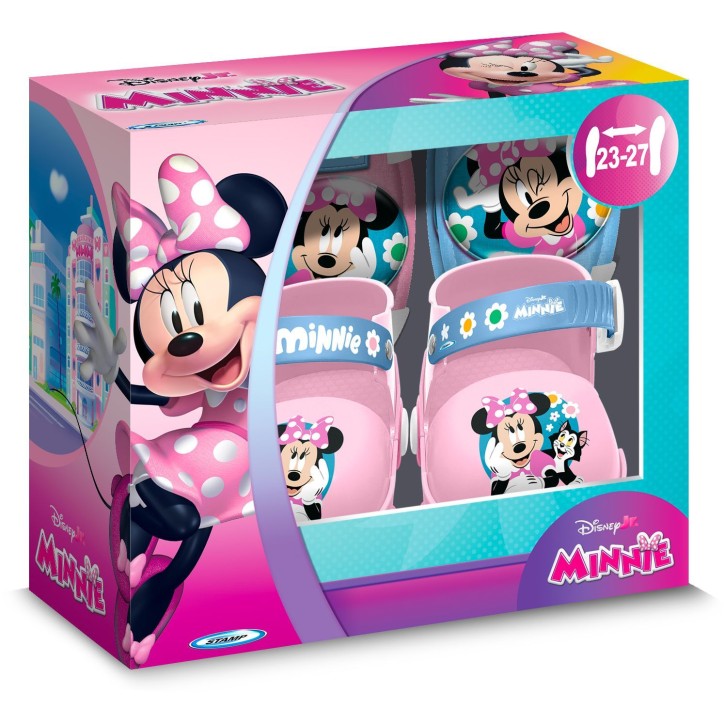 Set patins a roulettes et protections - MINNIE - MN432035 - Avec coudieres et genouilleres - Rose Set patins a roulettes et protections - MINNIE - MN432035 - Avec coudieres et genouilleres - Rose