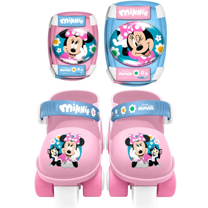 Set patins a roulettes et protections - MINNIE - MN432035 - Avec coudieres et genouilleres - Rose Set patins a roulettes et protections - MINNIE - MN432035 - Avec coudieres et genouilleres - Rose