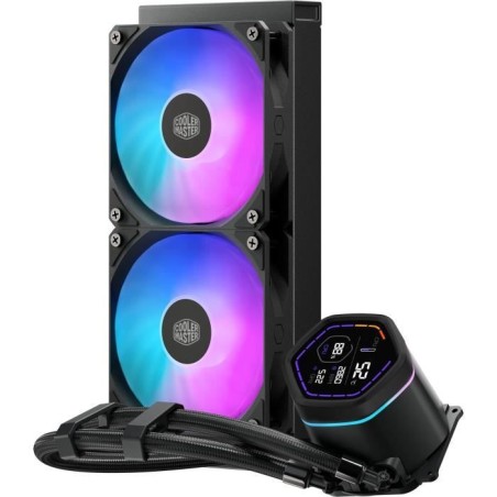COOLER MASTER - MasterLiquid Core Nex Digital 240 Black ARGB - MLX-D24M-A18PA-RD - Watercooling - Ventilateur Ø 120 mm