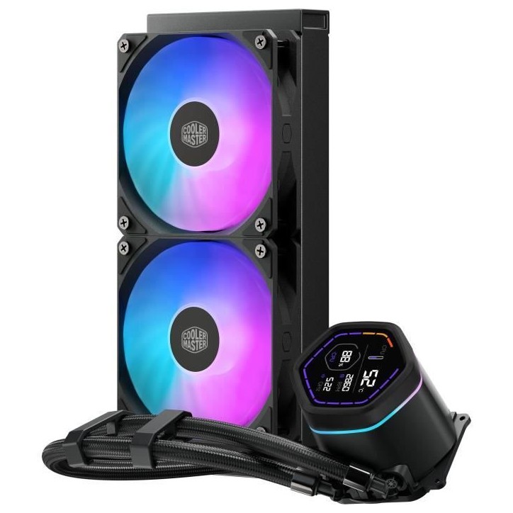 COOLER MASTER - MasterLiquid Core Nex Digital 240 Black ARGB - MLX-D24M-A18PA-RD - Watercooling - Ventilateur Ø 120 mm COOLER MASTER - MasterLiquid Core Nex Digital 240 Black ARGB - MLX-D24M-A18PA-RD - Watercooling - Ventilateur Ø 120 mm