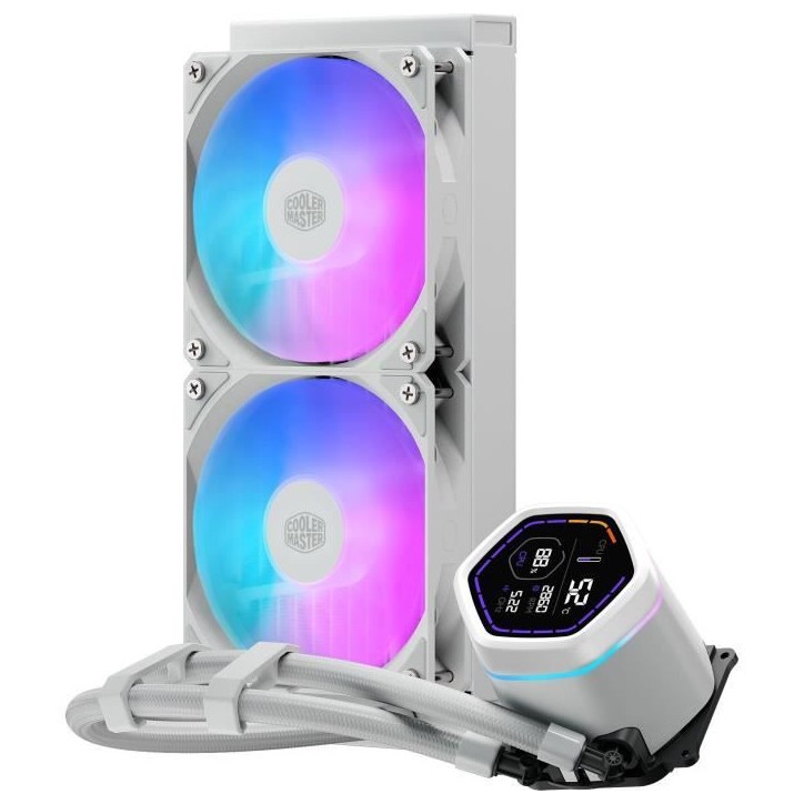 COOLER MASTER - MasterLiquid Core Nex Digital 240 White ARGB - MLX-D24M-A18PW-RD - Watercooling - Ventilateur Ø 120 mm COOLER MASTER - MasterLiquid Core Nex Digital 240 White ARGB - MLX-D24M-A18PW-RD - Watercooling - Ventilateur Ø 120 mm